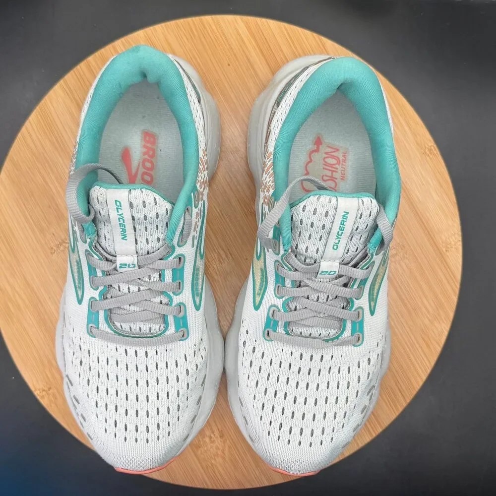 BROOKS Glycerin 20 Oyster/Latigo Bay/Coral Women’s Sz 8.5 (B)